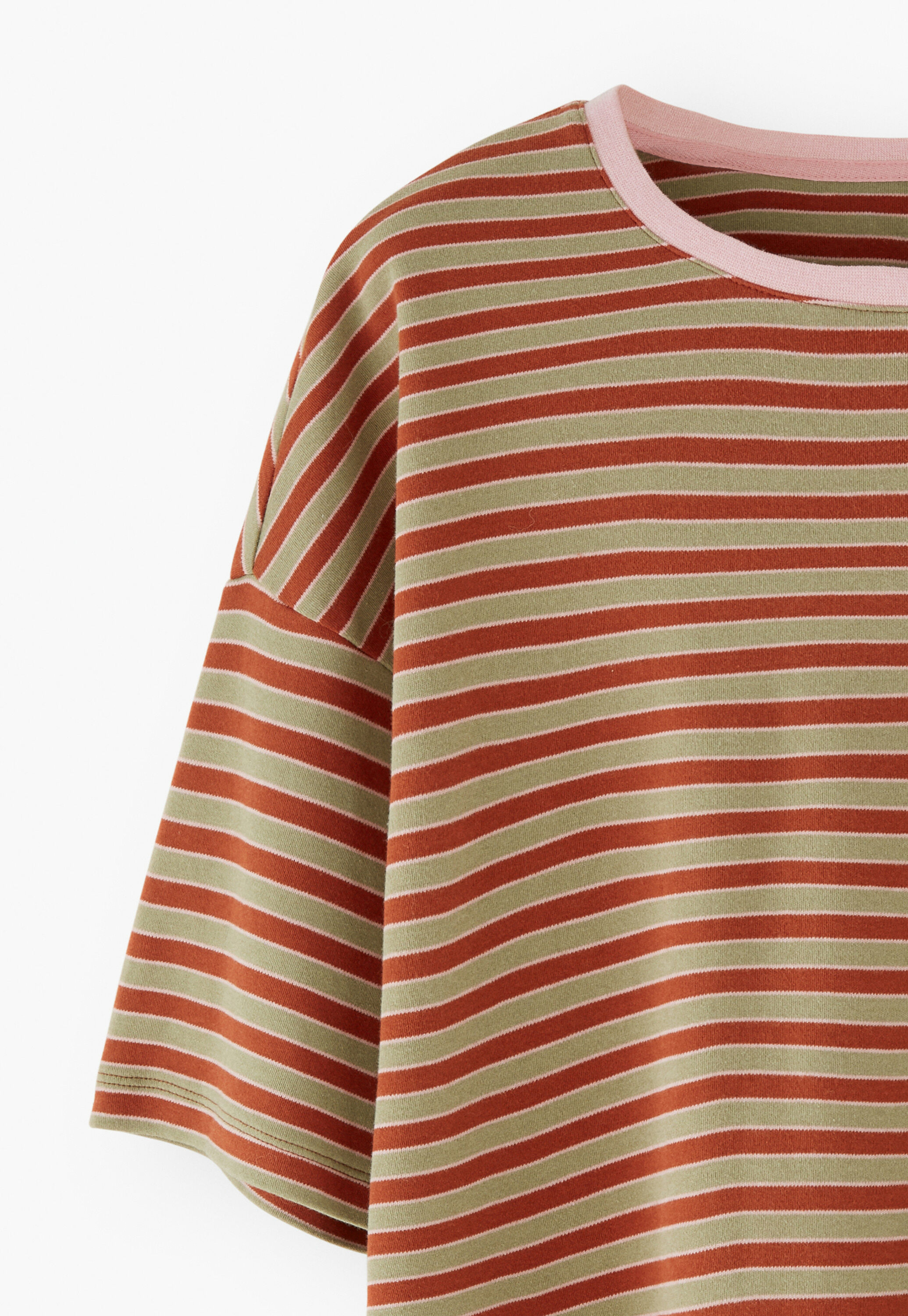 Striped T-shirt, Chilli sage, large