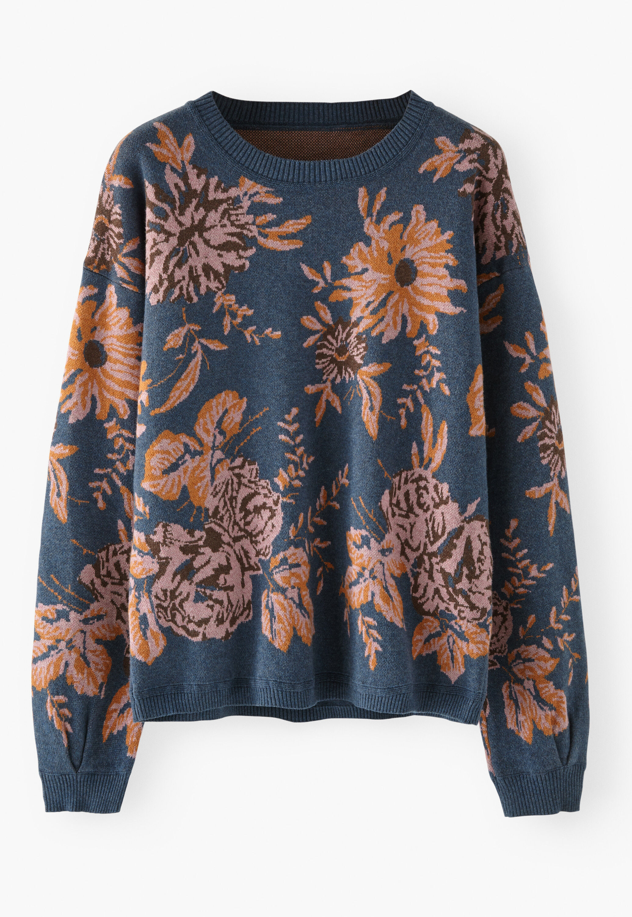 Jacquard sweater, Indigo ginger, large