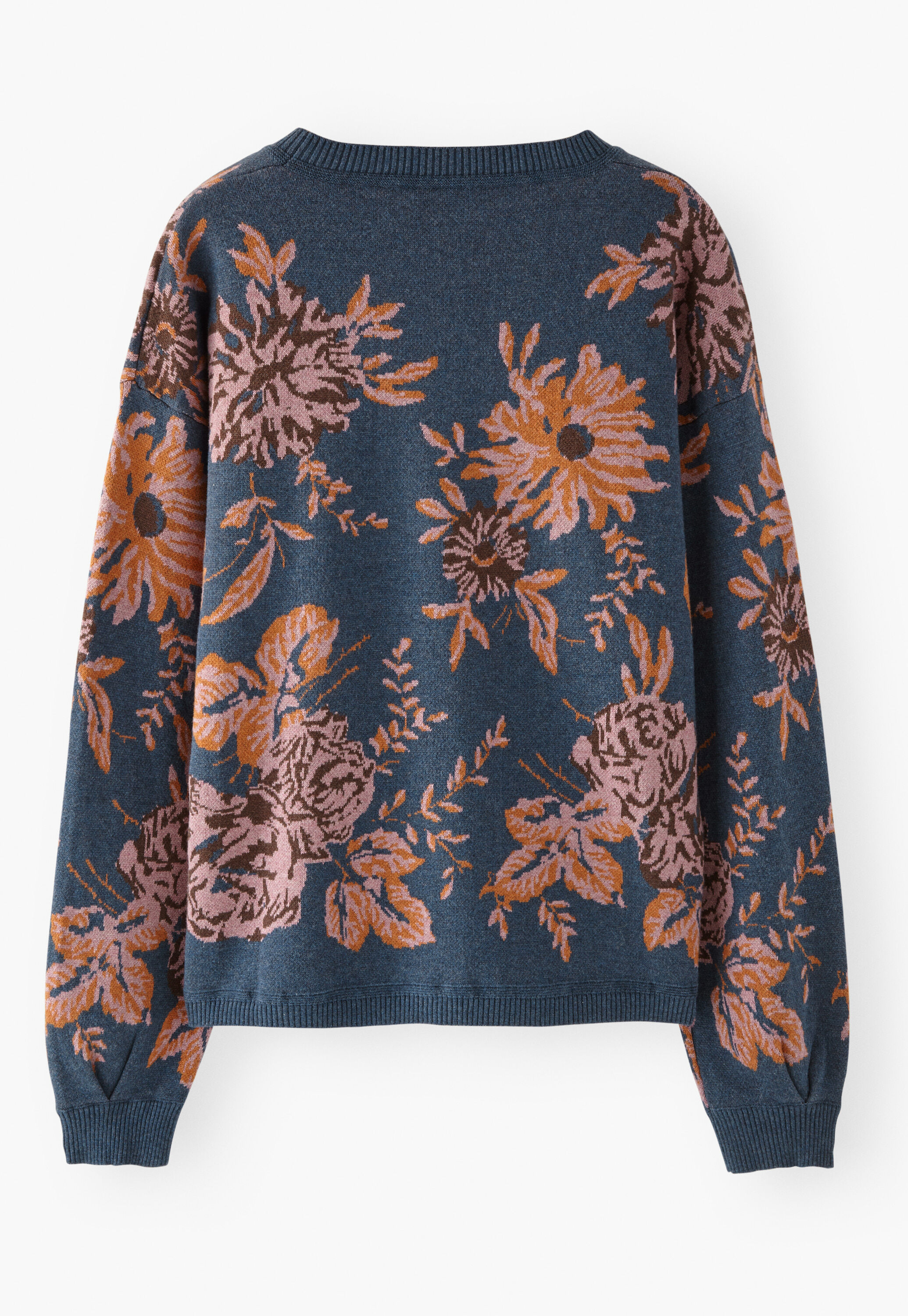 Jacquard sweater, Indigo ginger, large