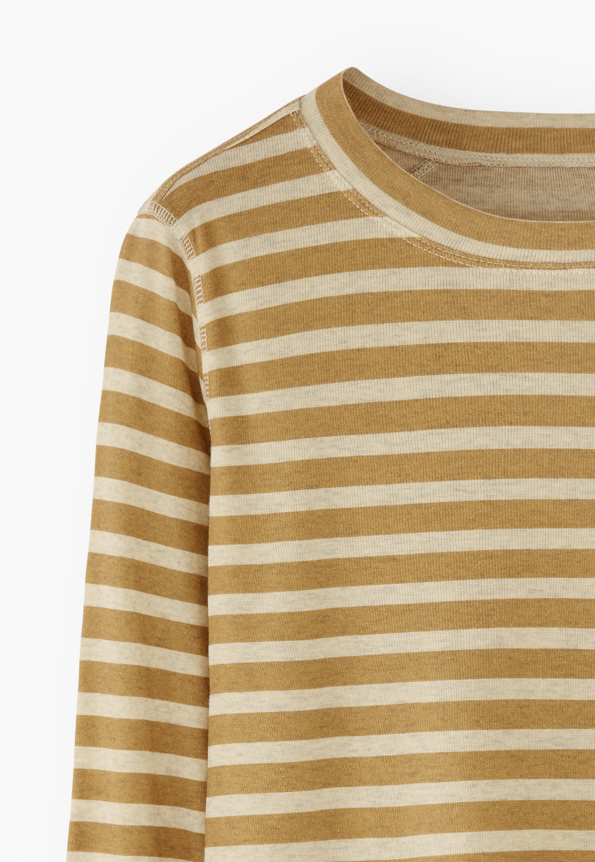 Printed striped top, Ivory gold, large
