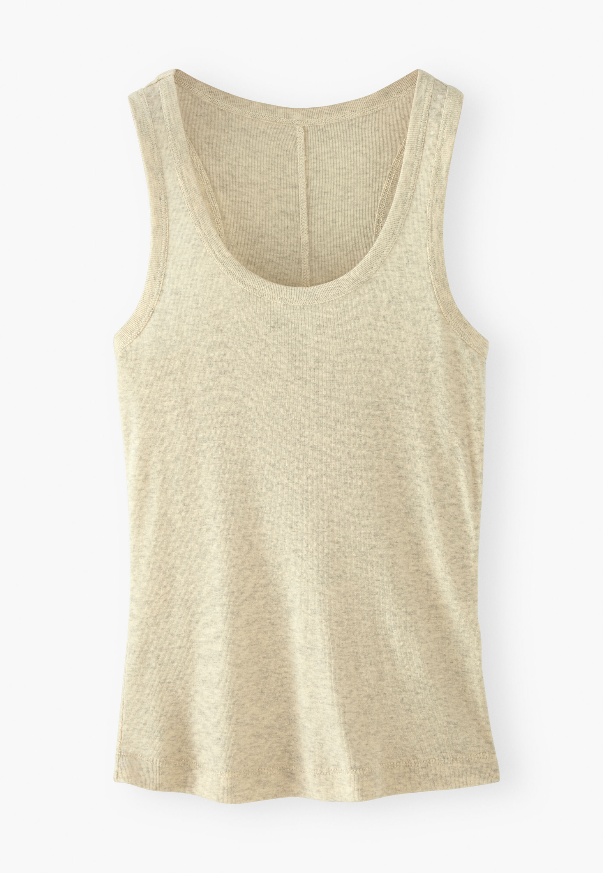Scoop-neck vest, Ivory, large
