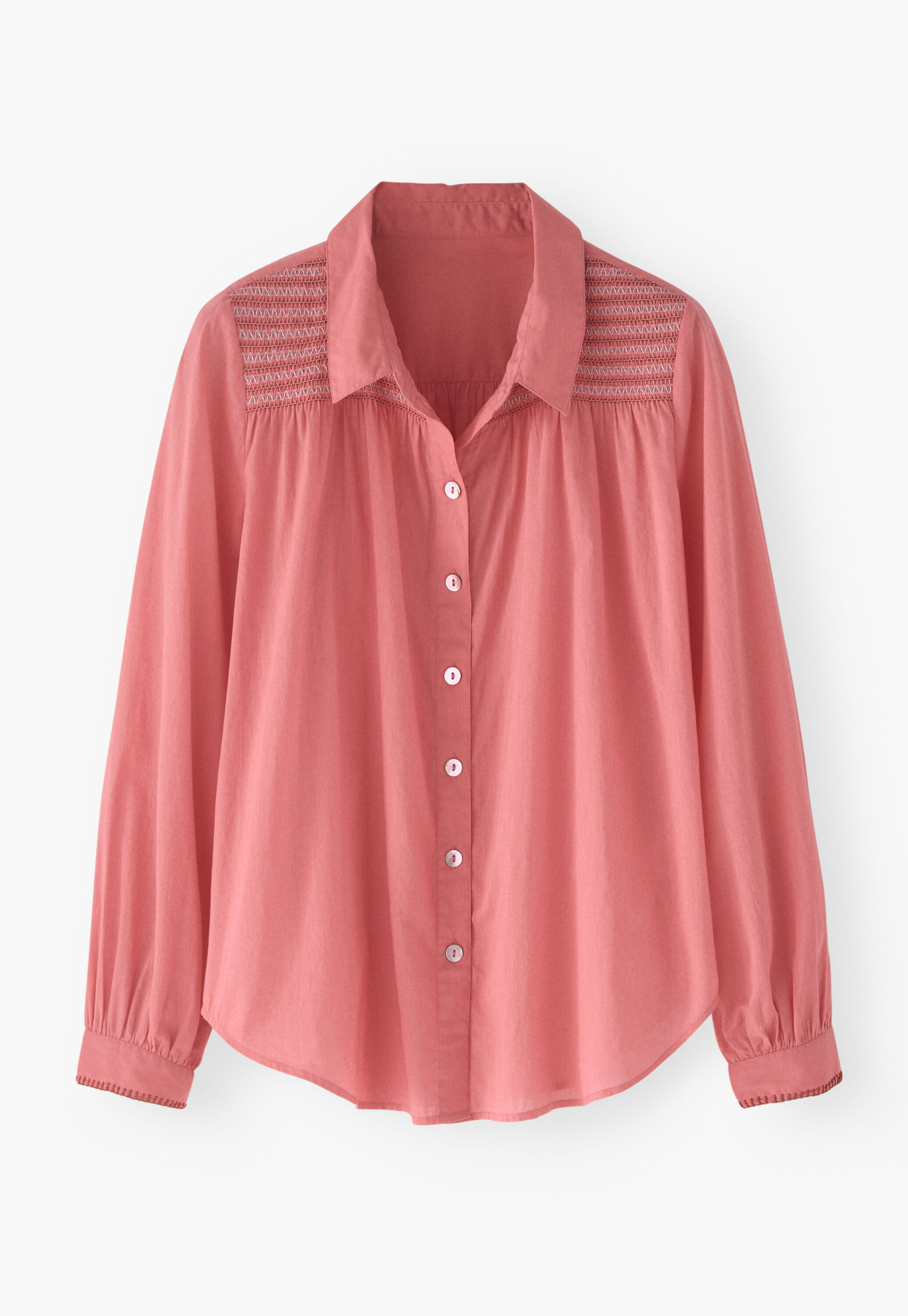 Shirring-detail shirt