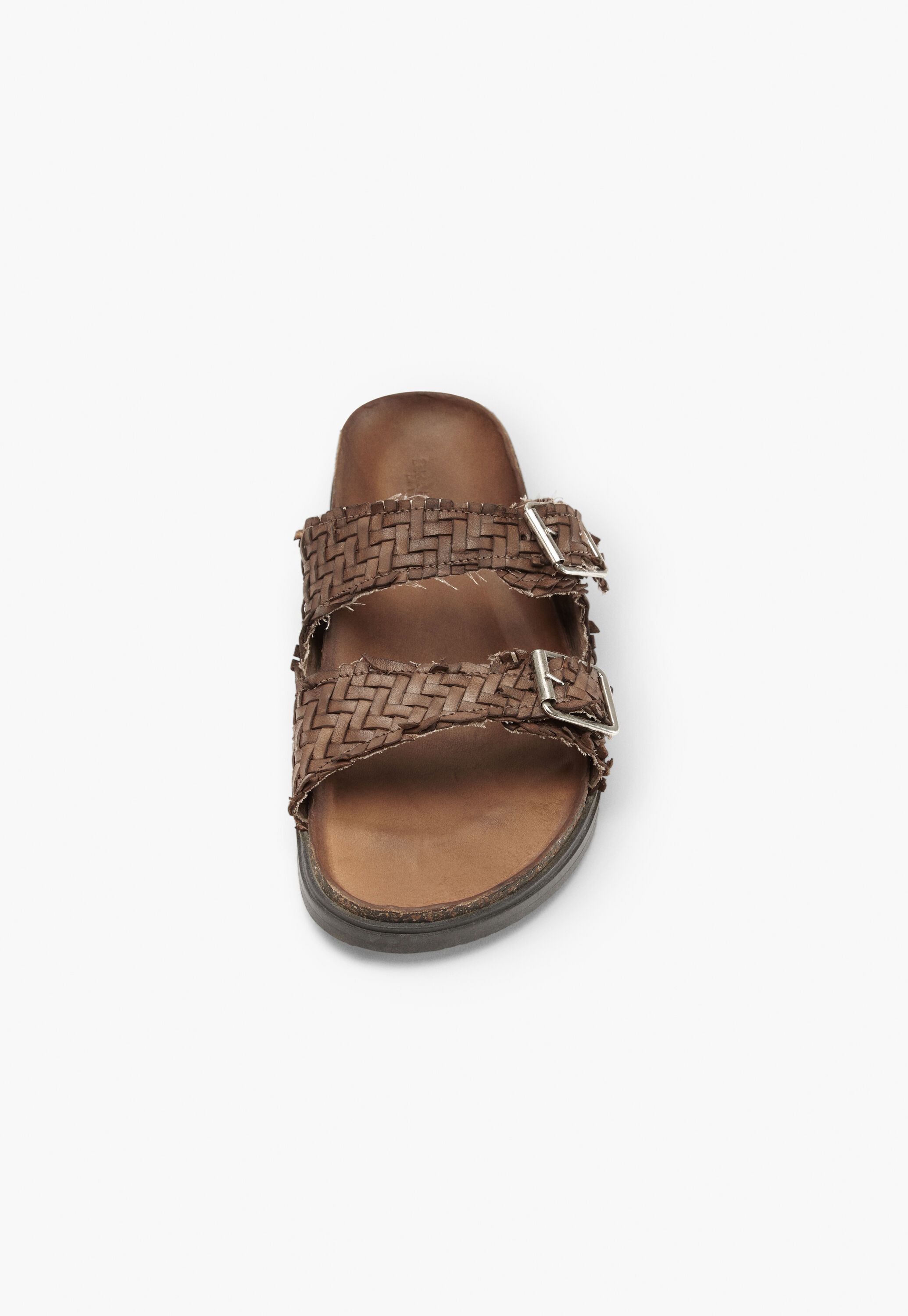Buckle-weave sandals