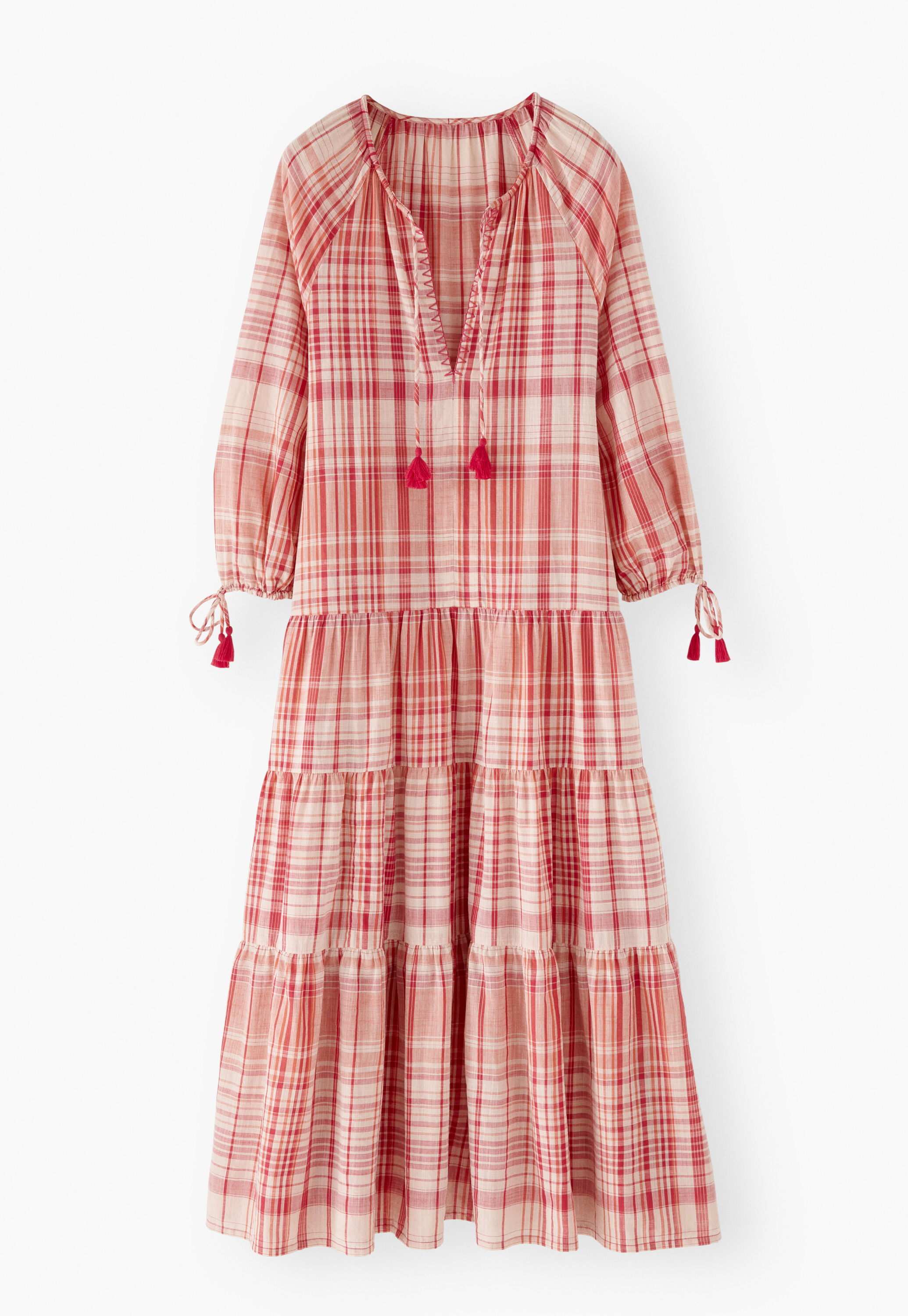 Checked maxi-dress