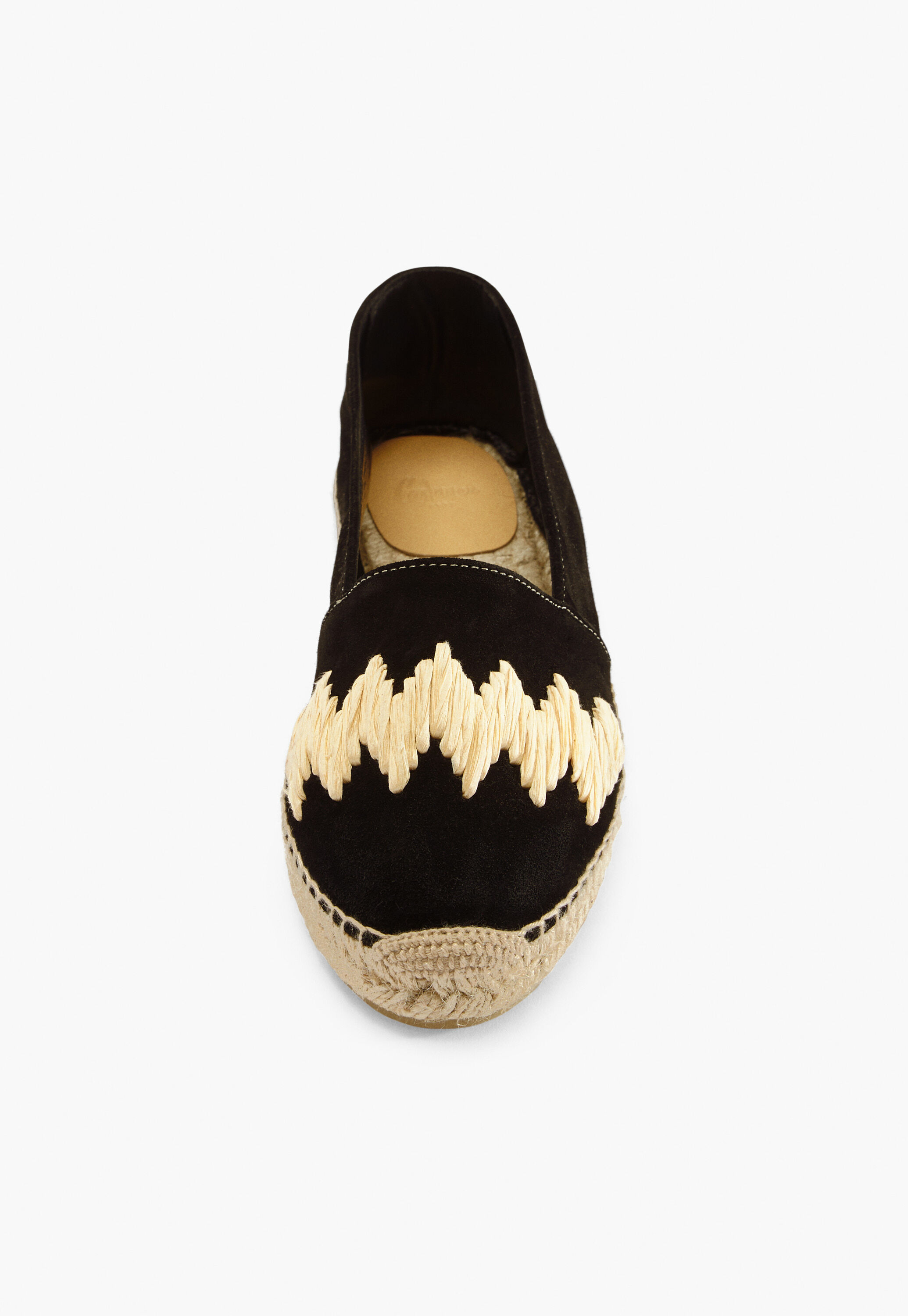 Raffia-toe espadrilles, Black, large